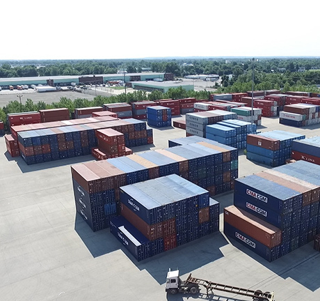 Aerial shot of a container facility